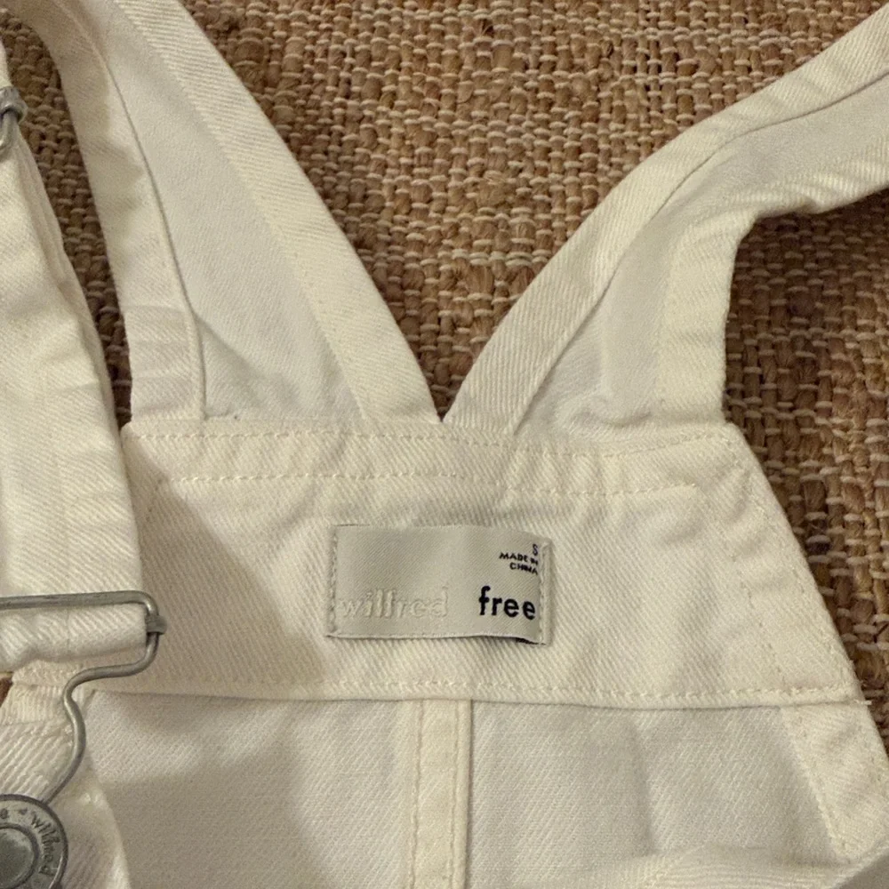 NEW Aritzia Wilfred free Jenna White Denim Exposed Zipper Overalls NWT Small